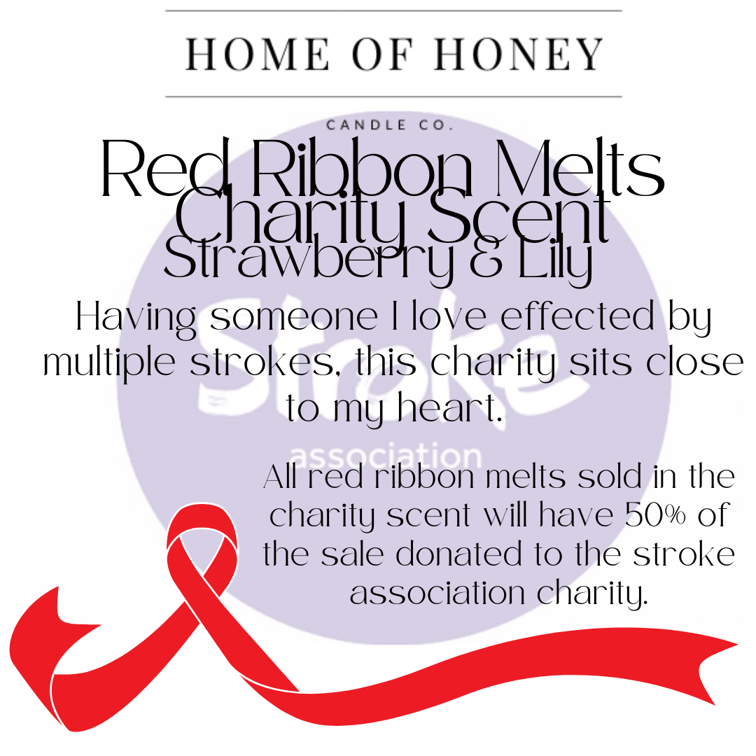 RED RIBBON Stroke Charity wax melt shape bag