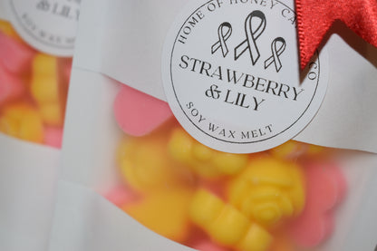 RED RIBBON Stroke Charity wax melt shape bag